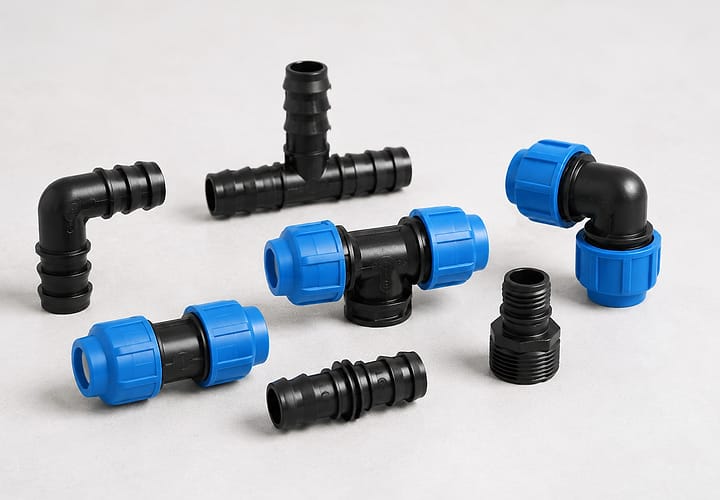 LDPE and compression irrigation fittings